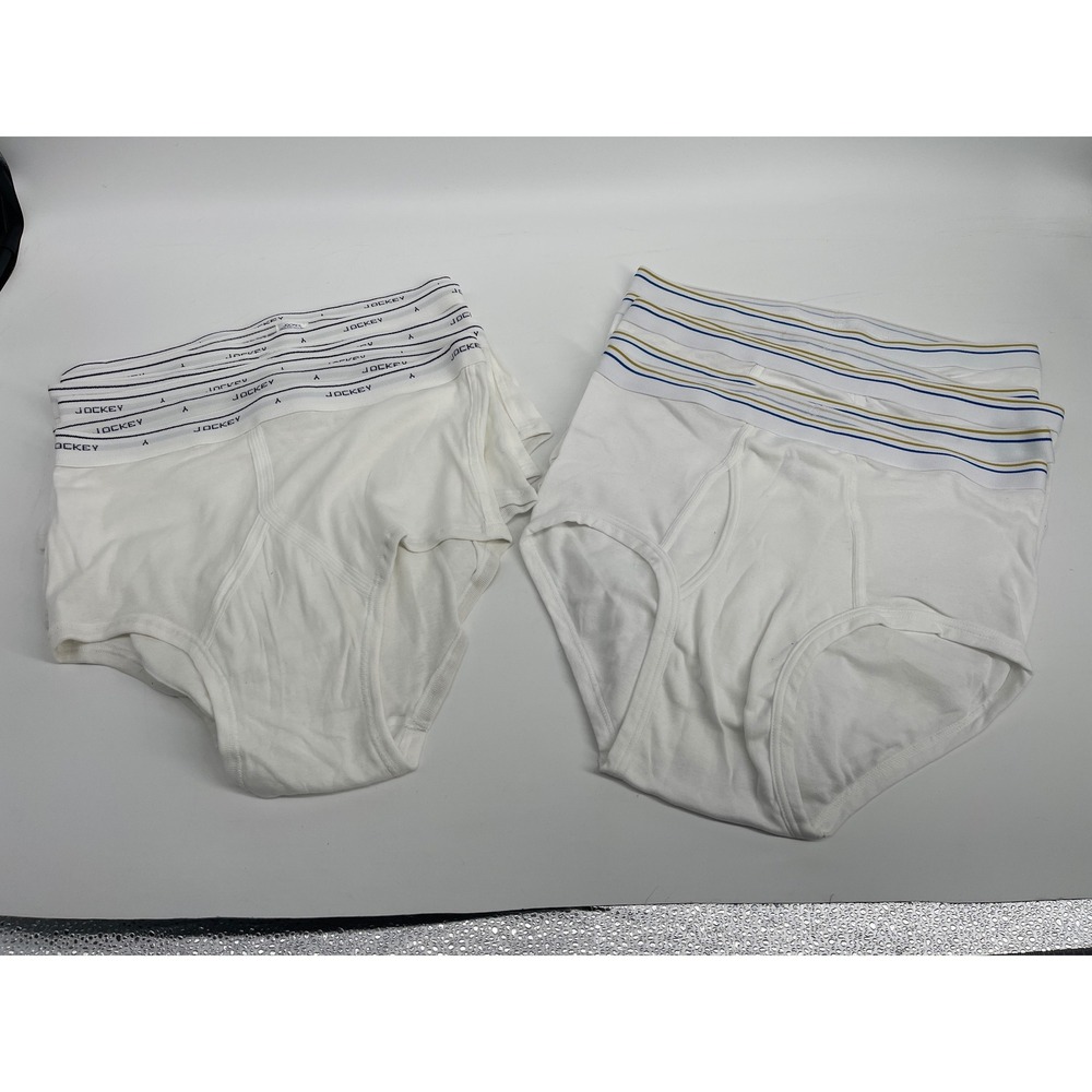 Jockey Stafford Mens Briefs (Lot of 11) Size 40 LG White Cotton Blend Underwear